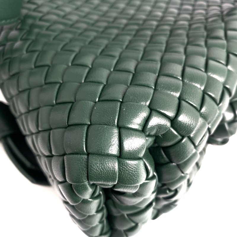 △ Bottega Veneta 寳緹嘉 Dark Green Lambskin 2 Way Bag 深綠色小羊皮兩用袋 - 257022328-9
