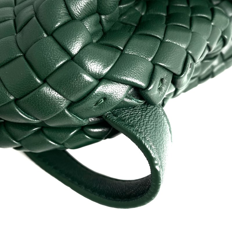 △ Bottega Veneta 寳緹嘉 Dark Green Lambskin 2 Way Bag 深綠色小羊皮兩用袋 - 257022328-14