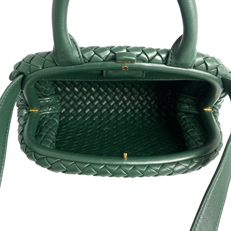 △ Bottega Veneta 寳緹嘉 Dark Green Lambskin 2 Way Bag 深綠色小羊皮兩用袋 - 257022328-15