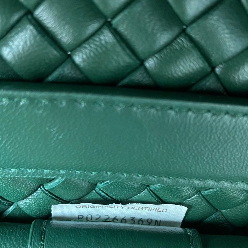 △ Bottega Veneta 寳緹嘉 Dark Green Lambskin 2 Way Bag 深綠色小羊皮兩用袋 - 257022328-19