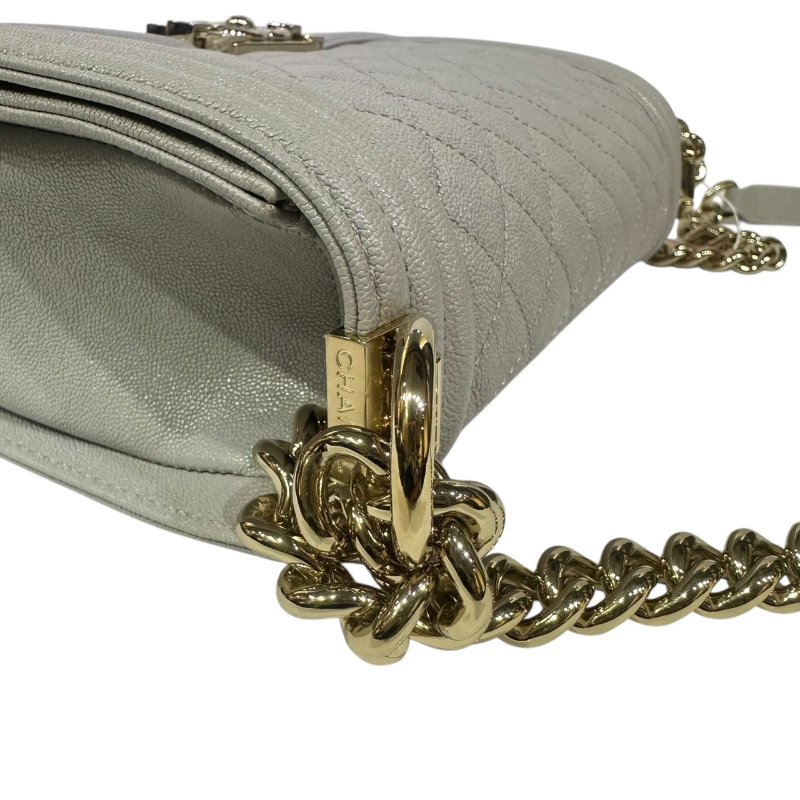 【美收精品】CHANEL淺灰色BOY 4-502-4