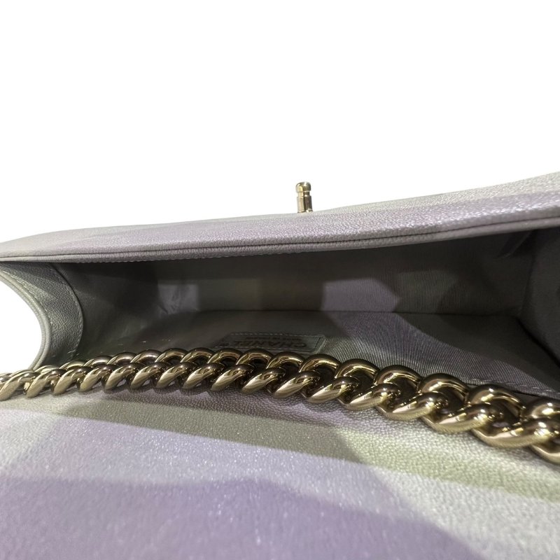 【美收精品】CHANEL淺灰色BOY 4-502-12