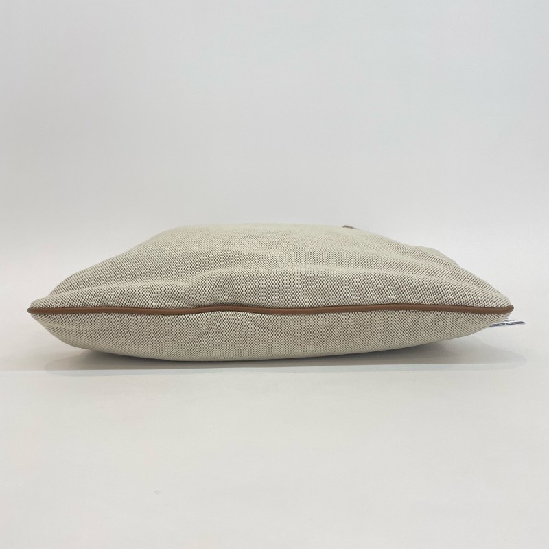 MiuMiu/繆繆米色拼焦糖色編織手提托特包芯片款-4