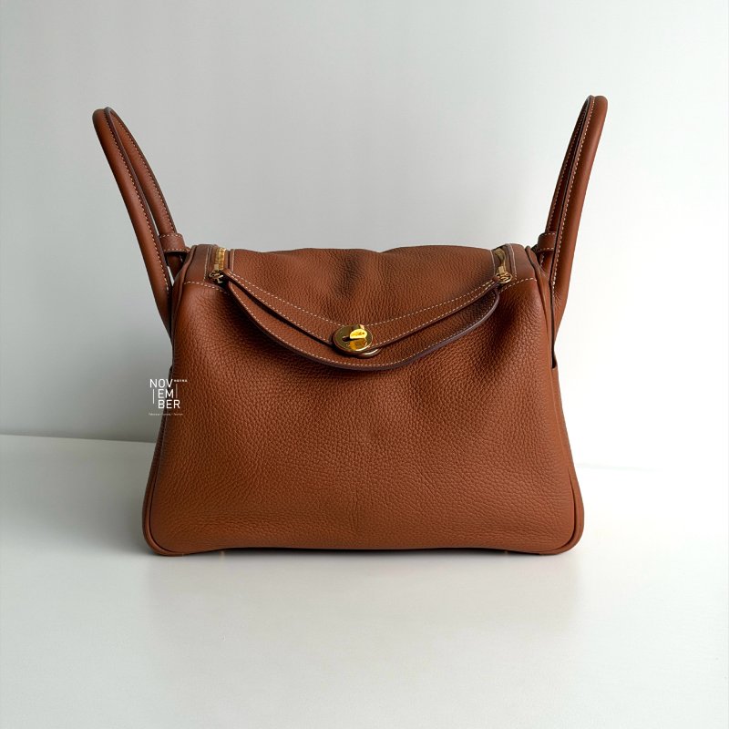 99新🆕 Hermès 愛馬仕 Lindy30 金棕金釦-0