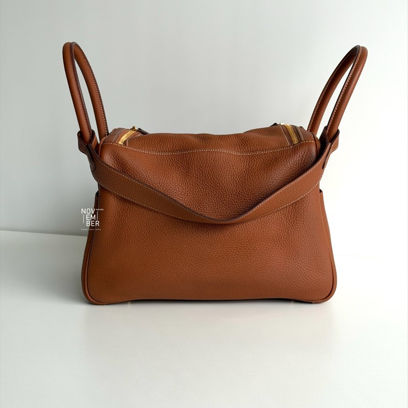 99新🆕 Hermès 愛馬仕 Lindy30 金棕金釦-2