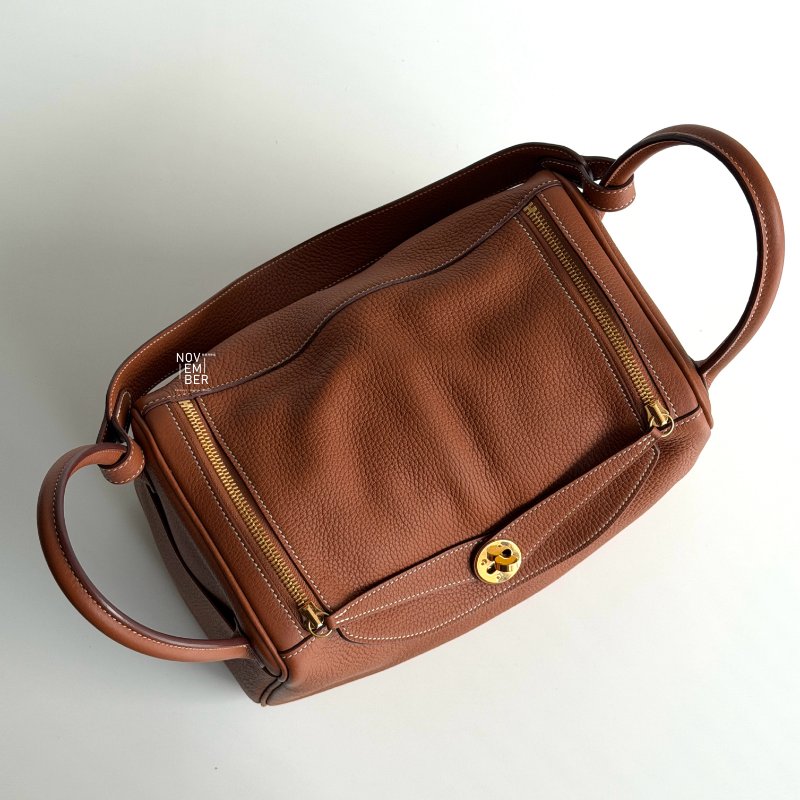 99新🆕 Hermès 愛馬仕 Lindy30 金棕金釦-4