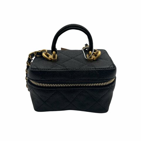 【美收精品】CHANEL 黑色魚子醬小肩背包 B-980【隔月月中將轉賣至日本 上架期限30天】