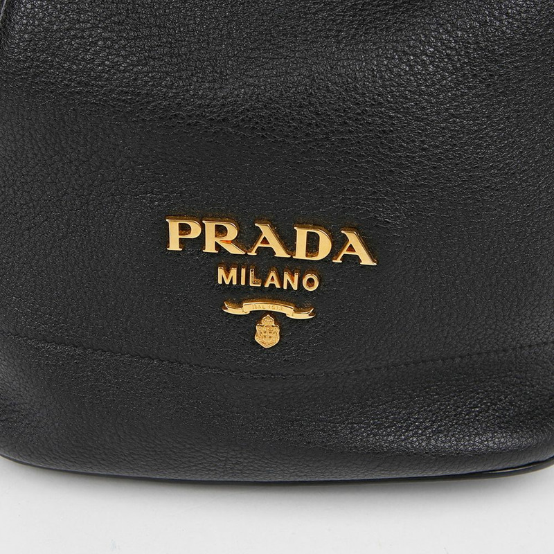 PRADA 1BE018 金屬Logo水桶手提單肩包-2