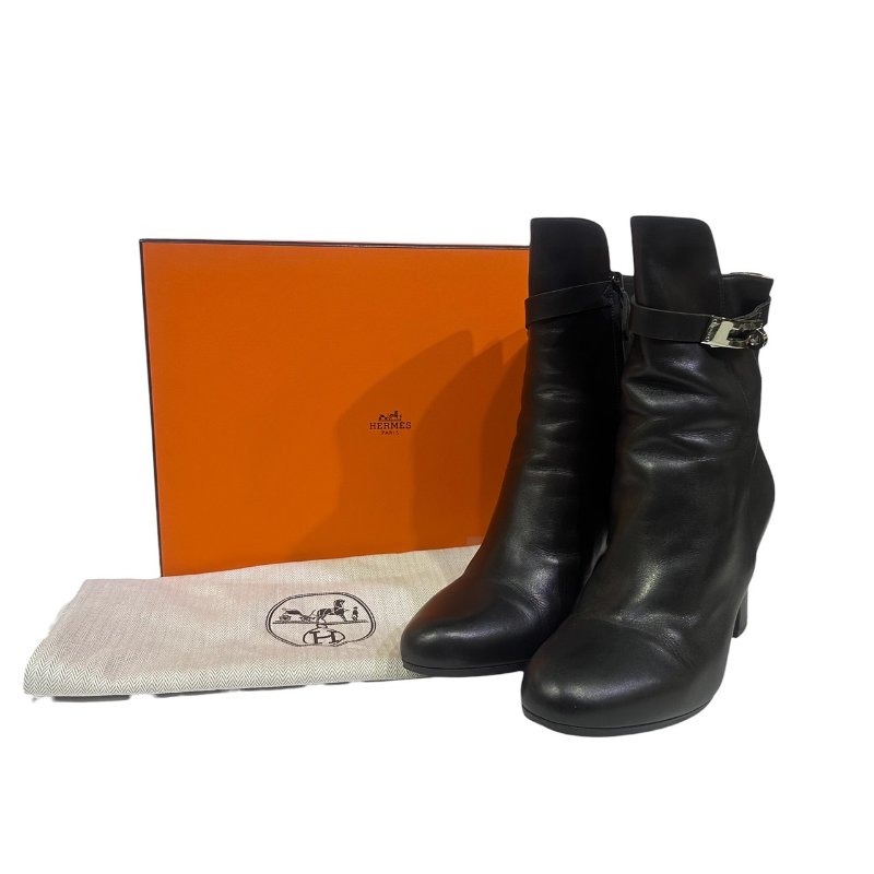 【美收精品】HERMES黑色KELLY短靴 4-532-0