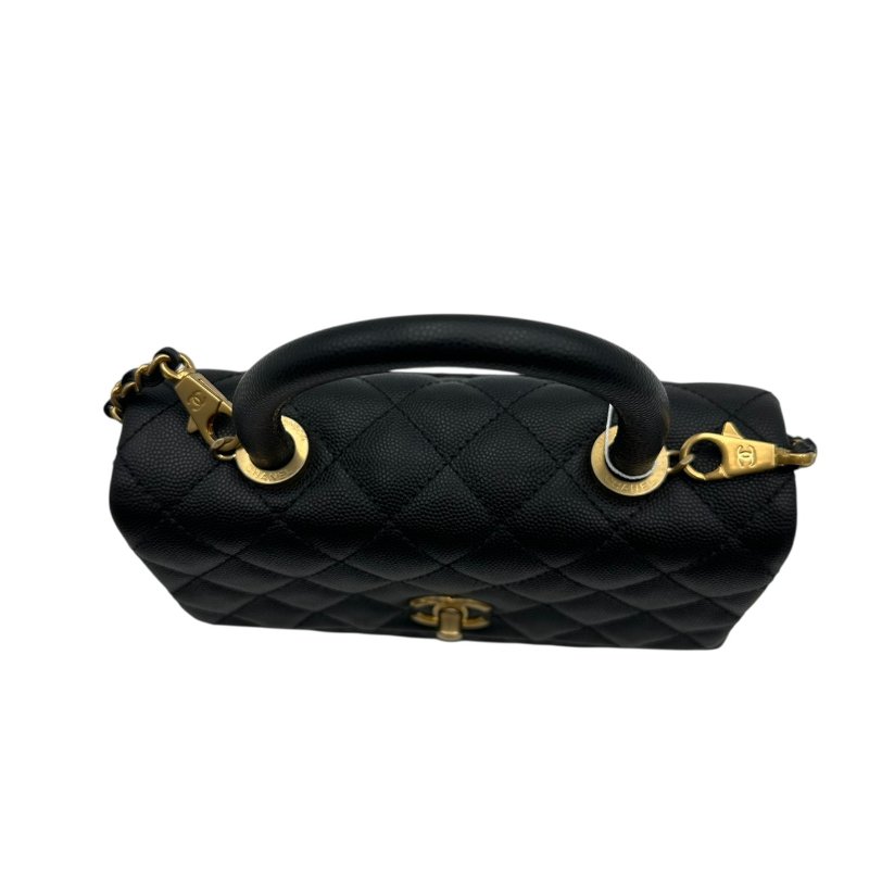 【美收精品】CHANEL 黑色牛皮荔枝紋COCO HANDLE B-984【隔月月中將轉賣至日本 上架期限30天】-4
