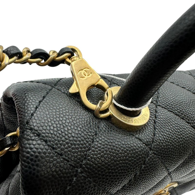 【美收精品】CHANEL 黑色牛皮荔枝紋COCO HANDLE B-984【隔月月中將轉賣至日本 上架期限30天】-8