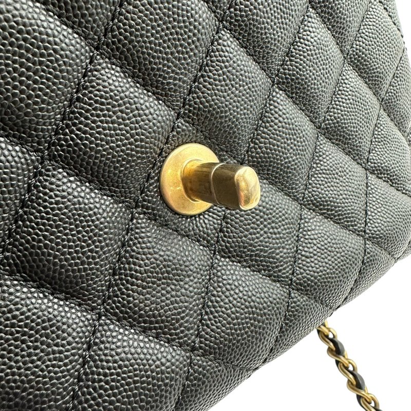 【美收精品】CHANEL 黑色牛皮荔枝紋COCO HANDLE B-984【隔月月中將轉賣至日本 上架期限30天】-12