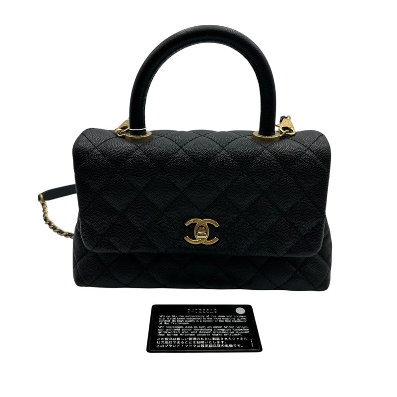 【美收精品】CHANEL 黑色牛皮荔枝紋COCO HANDLE B-984【隔月月中將轉賣至日本 上架期限30天】-16