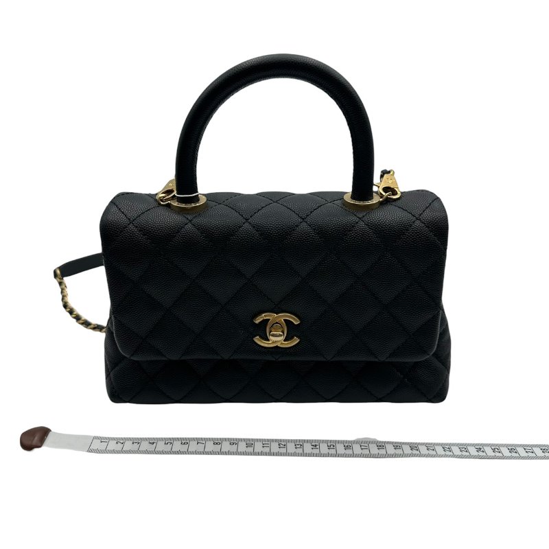 【美收精品】CHANEL 黑色牛皮荔枝紋COCO HANDLE B-984【隔月月中將轉賣至日本 上架期限30天】-17