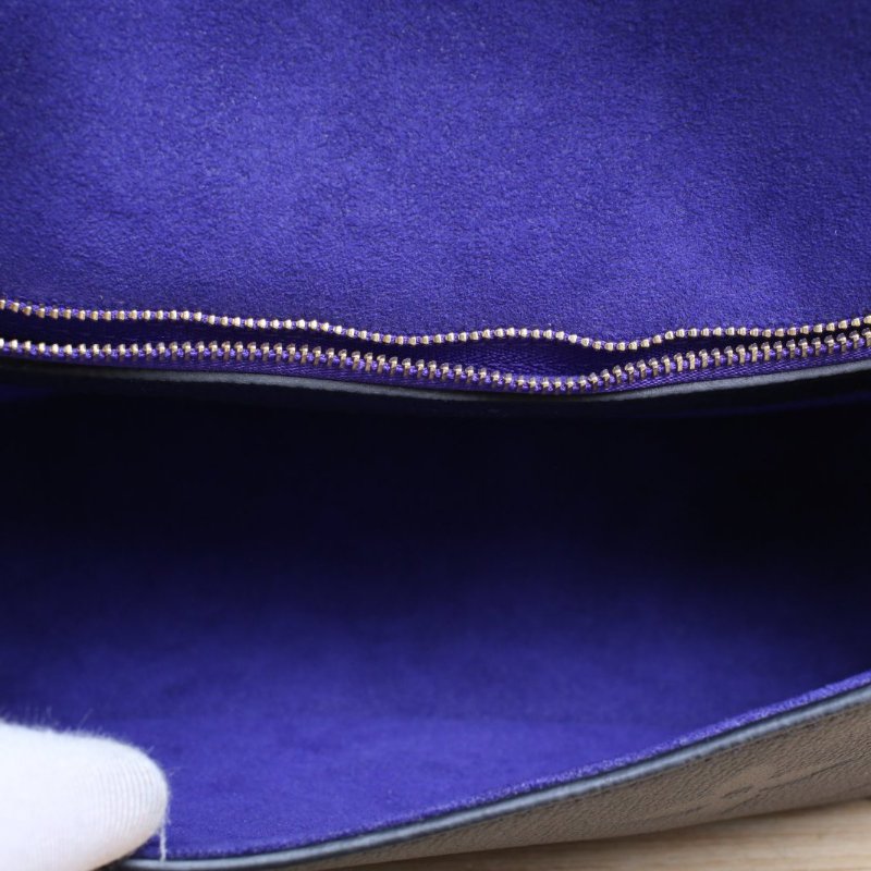 LOUIS VUITTON Diane法棍包24可拆卸寬肩帶黑色牛皮晶片肩背包-4