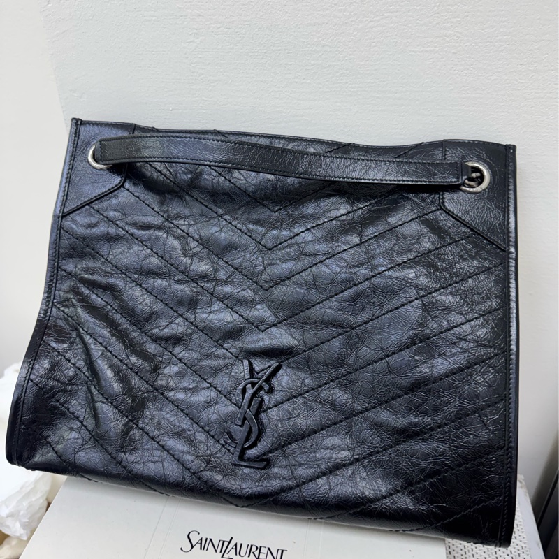 Ysl niki 黑銀肩背包-0