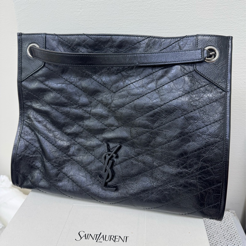 Ysl niki 黑銀肩背包-1
