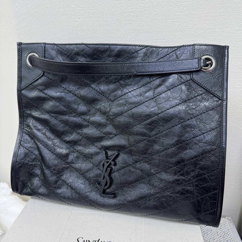 Ysl niki 黑銀肩背包-6