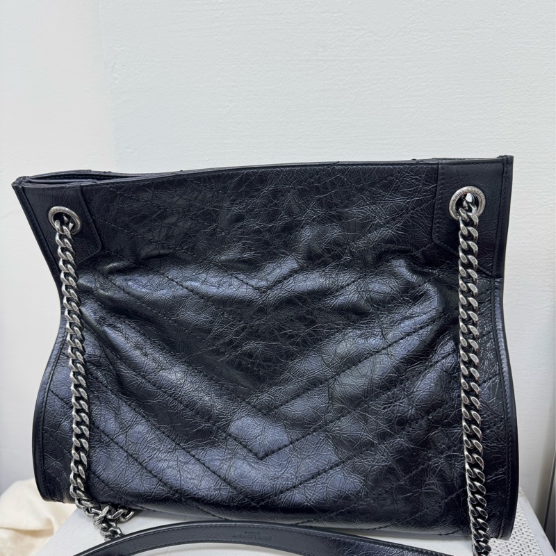 Ysl niki 黑銀肩背包-7