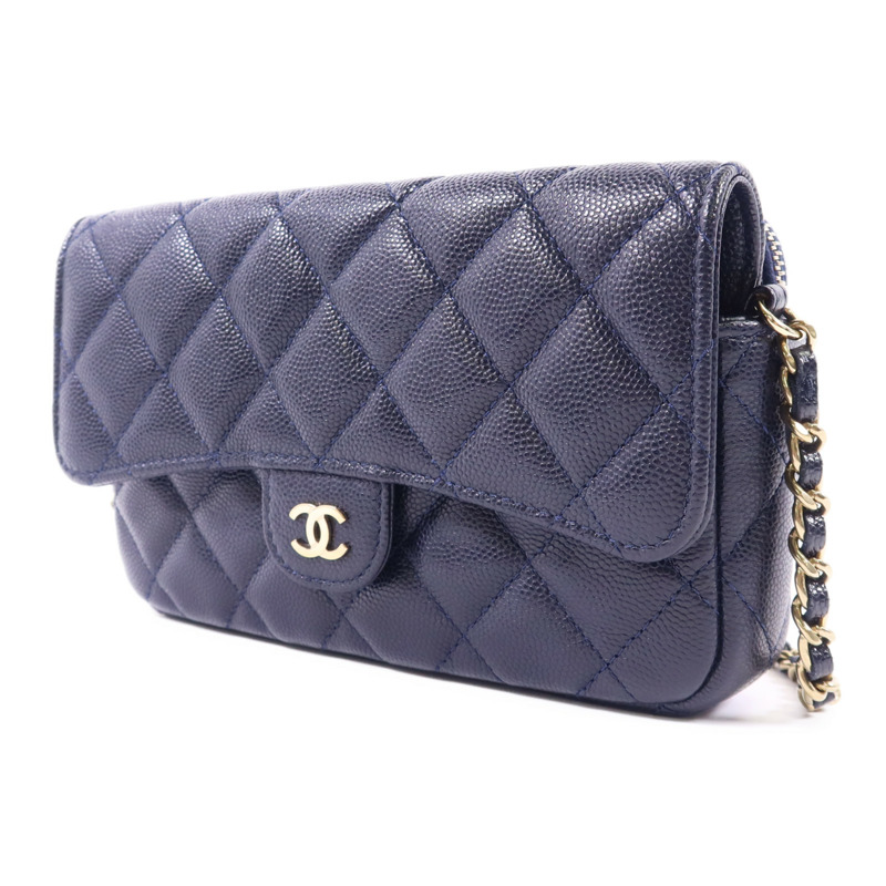 CHANEL 牛皮皮革Chain Shoulder Bag金扣鏈帶肩背袋-2
