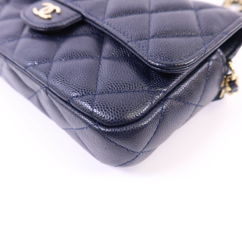 CHANEL 牛皮皮革Chain Shoulder Bag金扣鏈帶肩背袋-11