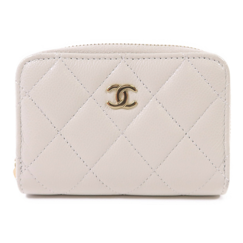 CHANEL 牛皮皮革Coin Case金扣零錢包-0