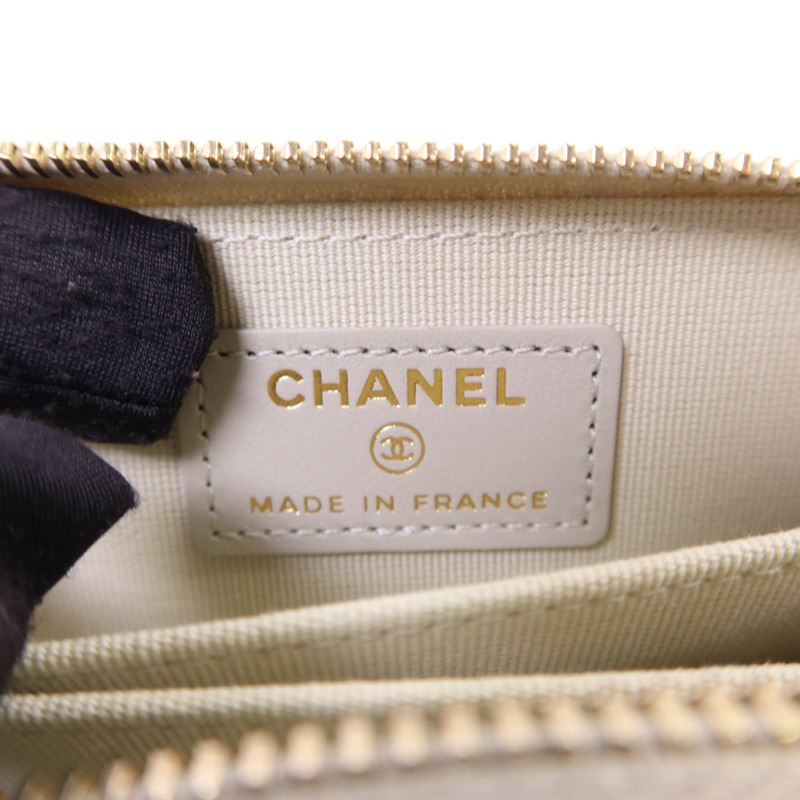 CHANEL 牛皮皮革Coin Case金扣零錢包-5