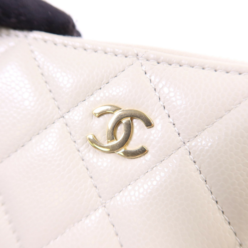 CHANEL 牛皮皮革Coin Case金扣零錢包-7