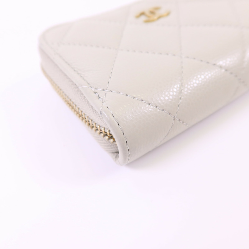 CHANEL 牛皮皮革Coin Case金扣零錢包-9