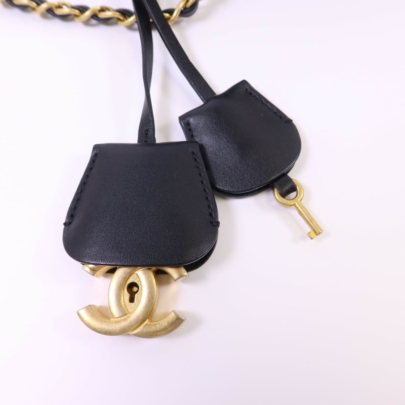 CHANEL 牛皮皮革Vanity Case Bag金扣手挽肩背兩用袋-9