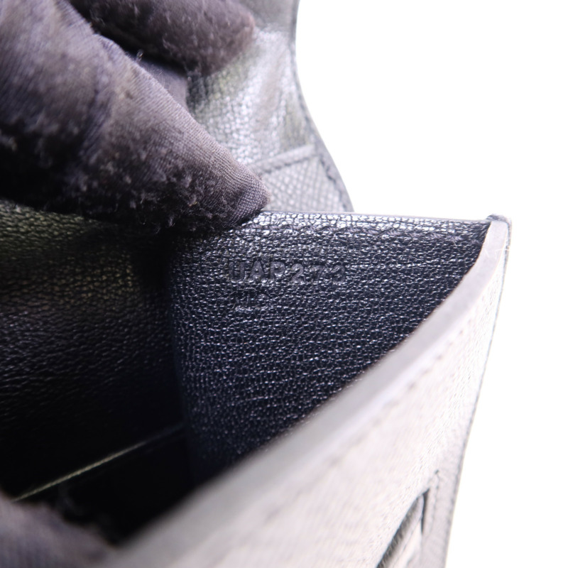 HERMES Epsom皮革Kelly 20 Desordre金扣肩背袋Noir-6