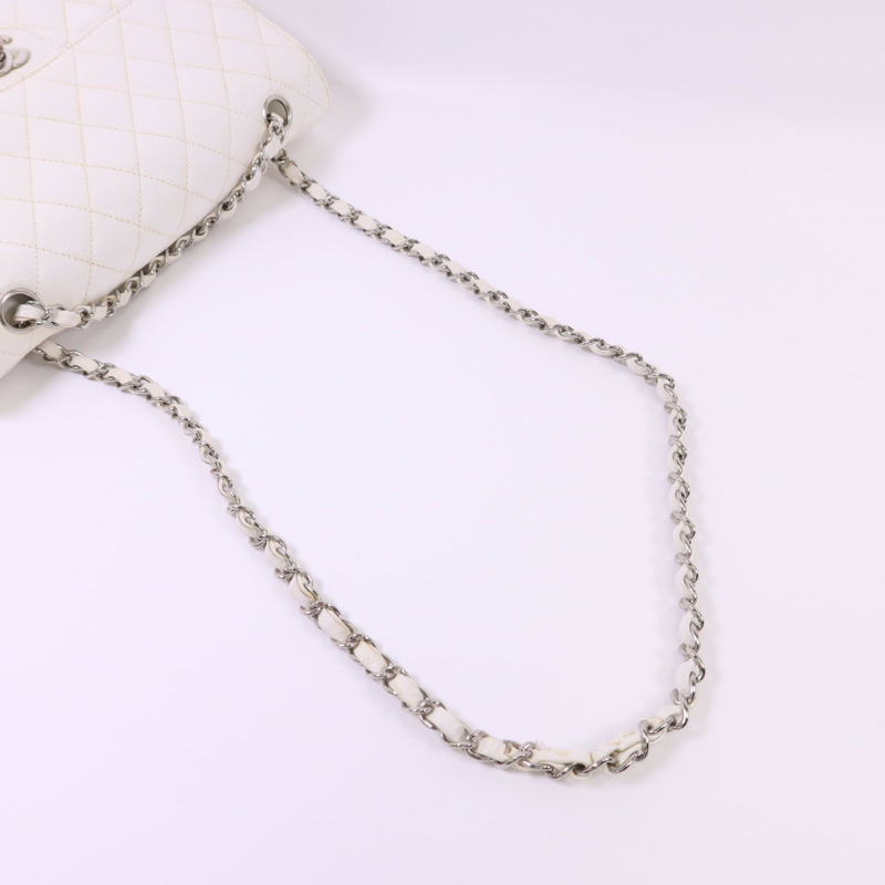 CHANEL 牛皮皮革Classic 25銀扣鏈帶肩背袋-4