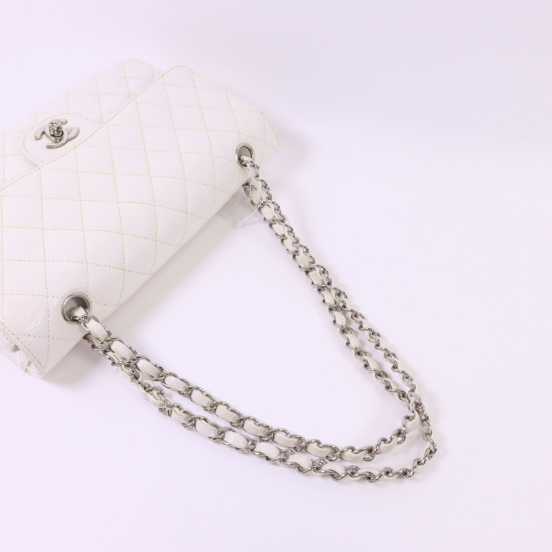 CHANEL 牛皮皮革Classic 25銀扣鏈帶肩背袋-5