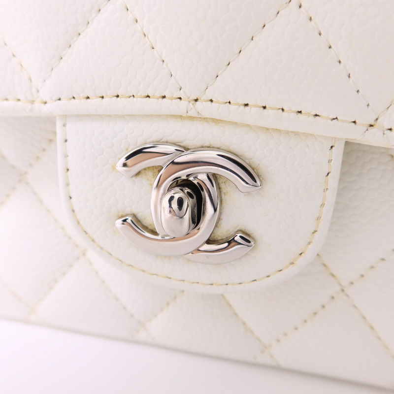 CHANEL 牛皮皮革Classic 25銀扣鏈帶肩背袋-10