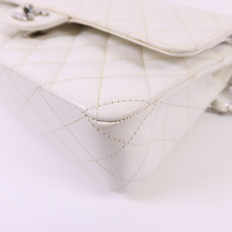 CHANEL 牛皮皮革Classic 25銀扣鏈帶肩背袋-11