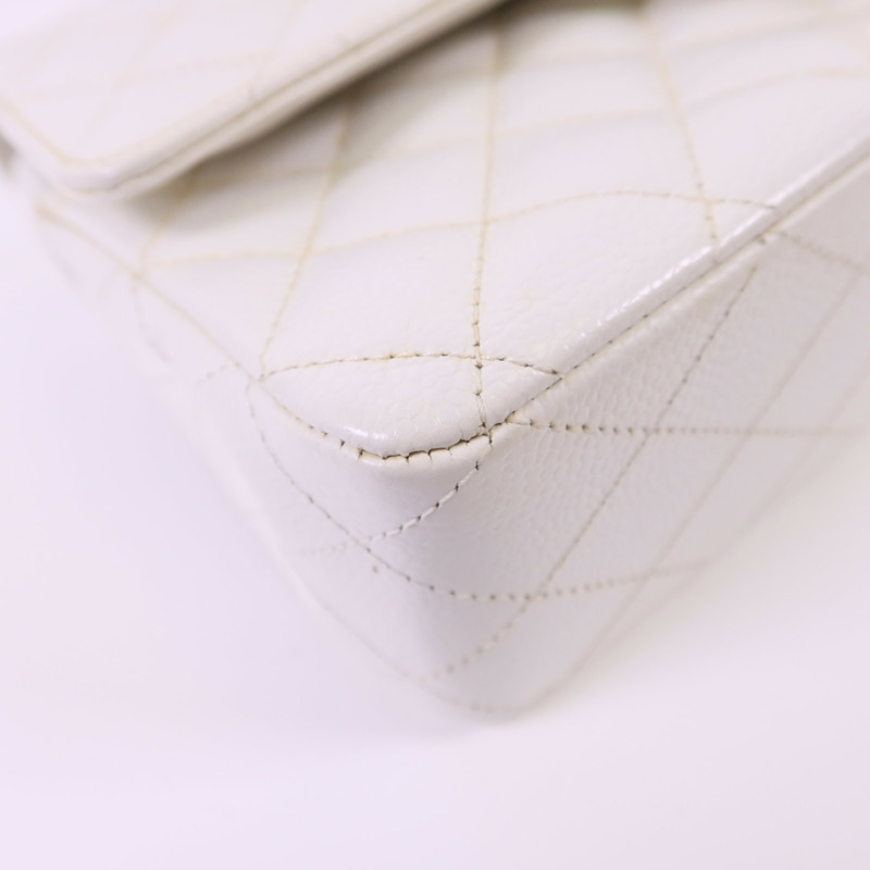 CHANEL 牛皮皮革Classic 25銀扣鏈帶肩背袋-12