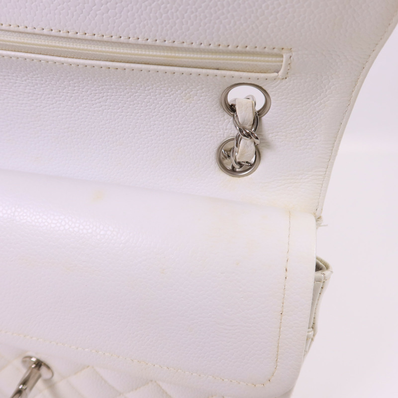 CHANEL 牛皮皮革Classic 25銀扣鏈帶肩背袋-15