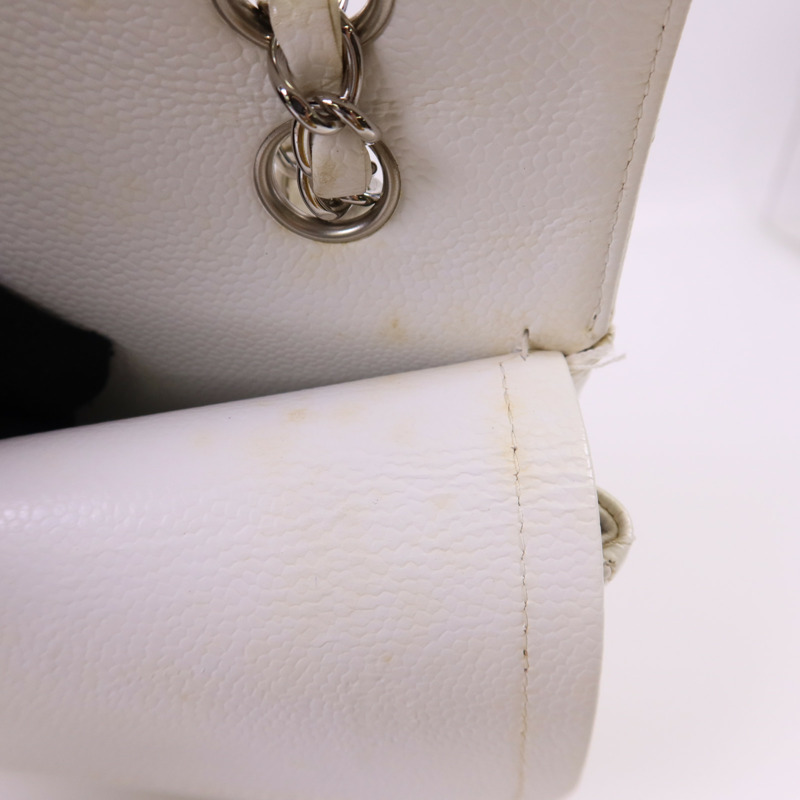 CHANEL 牛皮皮革Classic 25銀扣鏈帶肩背袋-17