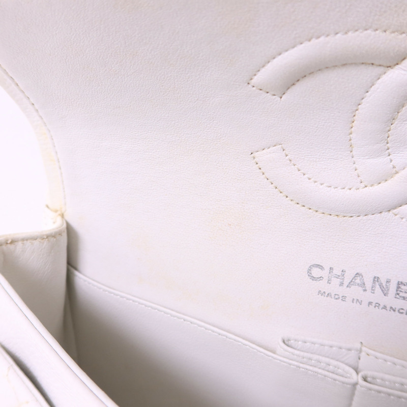 CHANEL 牛皮皮革Classic 25銀扣鏈帶肩背袋-19
