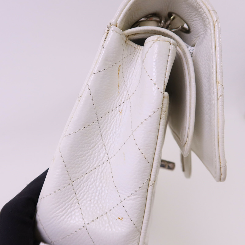 CHANEL 牛皮皮革Classic 25銀扣鏈帶肩背袋-21