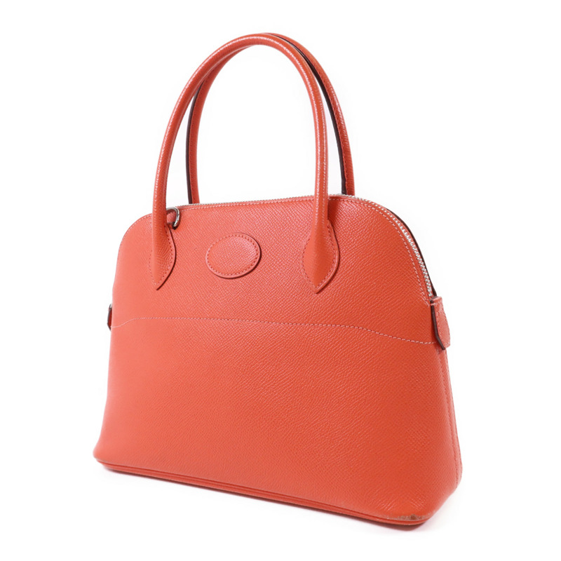 HERMES Epsom皮革Bolide 27銀扣手挽肩背兩用袋Rose Jaipur-2