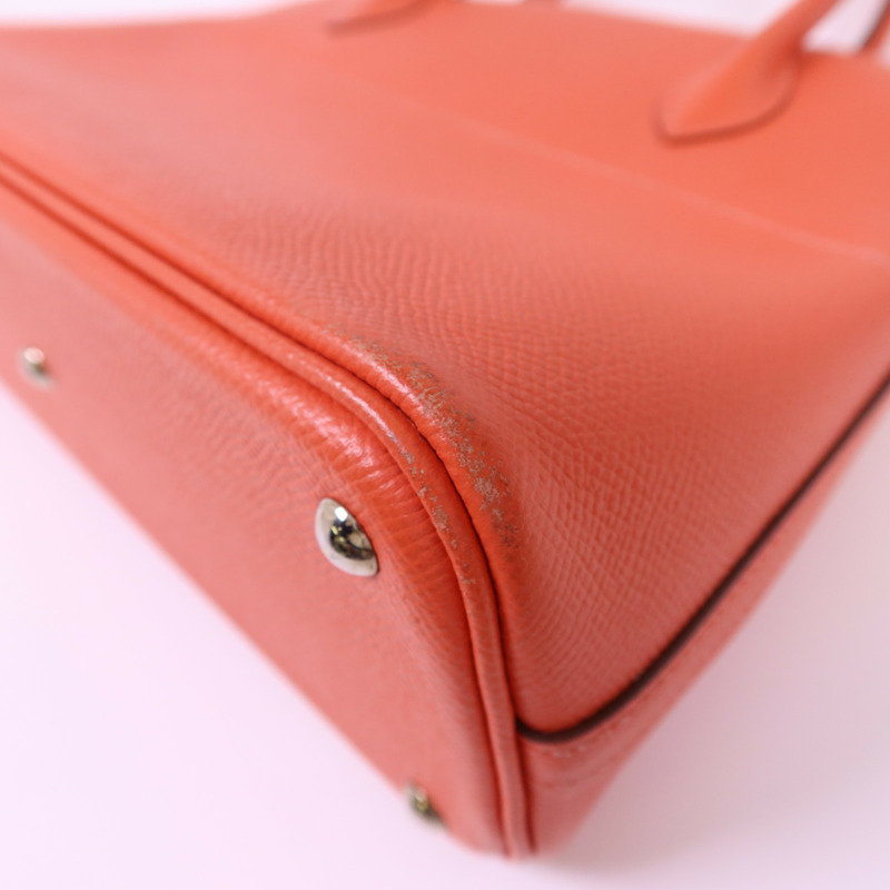 HERMES Epsom皮革Bolide 27銀扣手挽肩背兩用袋Rose Jaipur-12