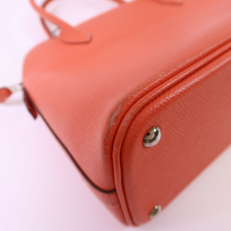 HERMES Epsom皮革Bolide 27銀扣手挽肩背兩用袋Rose Jaipur-13