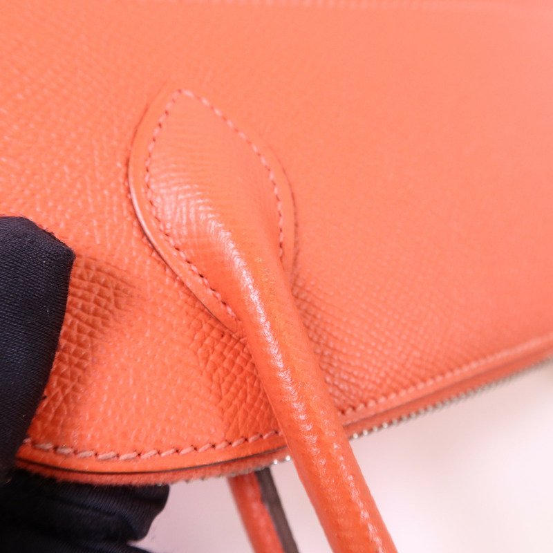 HERMES Epsom皮革Bolide 27銀扣手挽肩背兩用袋Rose Jaipur-21