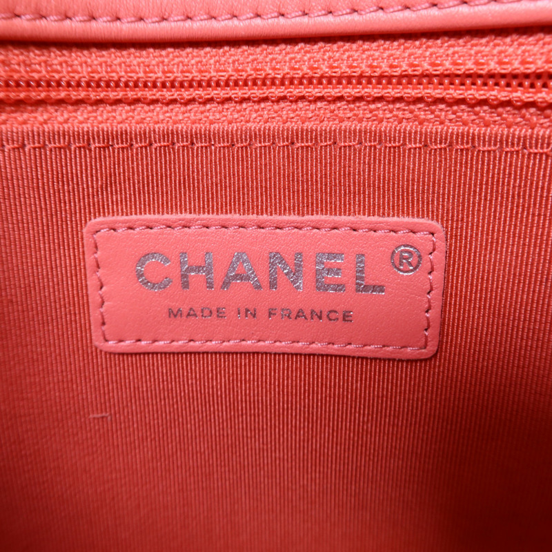 CHANEL 牛皮皮革Chain Shoulder Bag銀扣鏈帶肩背袋-6