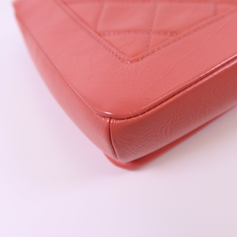 CHANEL 牛皮皮革Chain Shoulder Bag銀扣鏈帶肩背袋-13