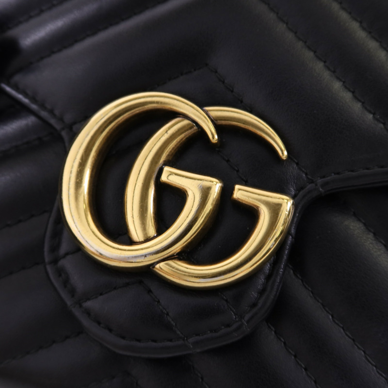 GUCCI 牛皮皮革GG Marmont金扣鏈帶肩背袋-8