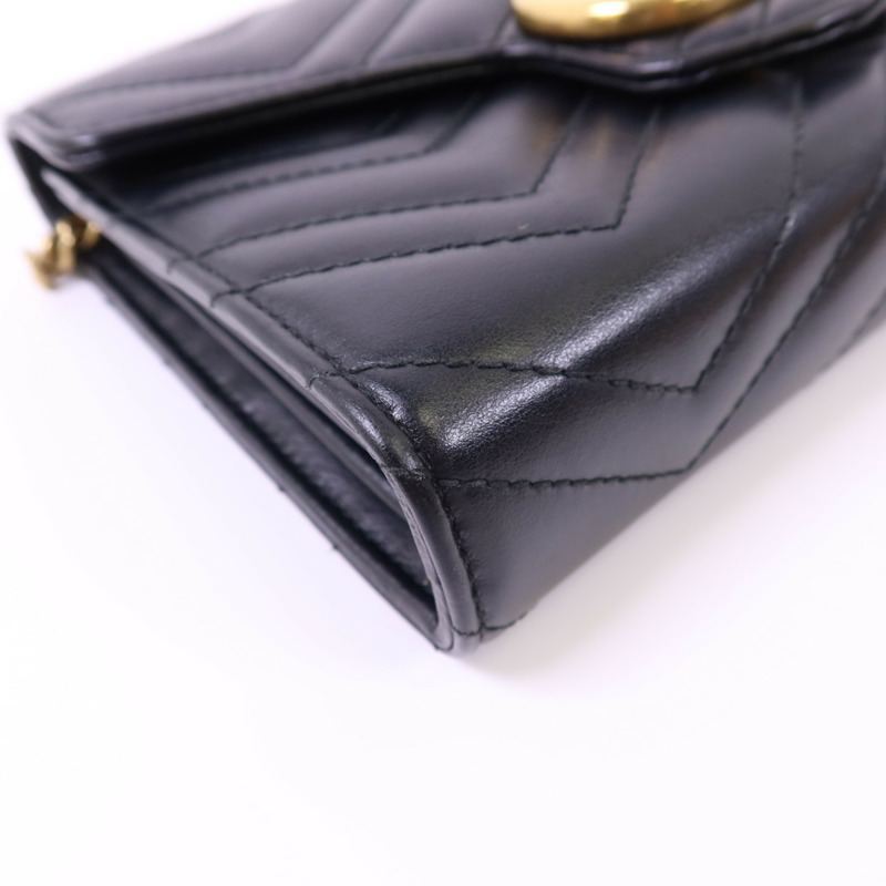 GUCCI 牛皮皮革GG Marmont金扣鏈帶肩背袋-11