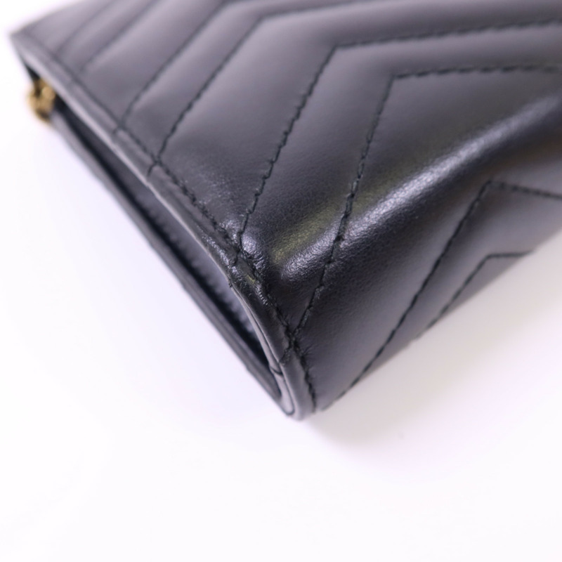 GUCCI 牛皮皮革GG Marmont金扣鏈帶肩背袋-13