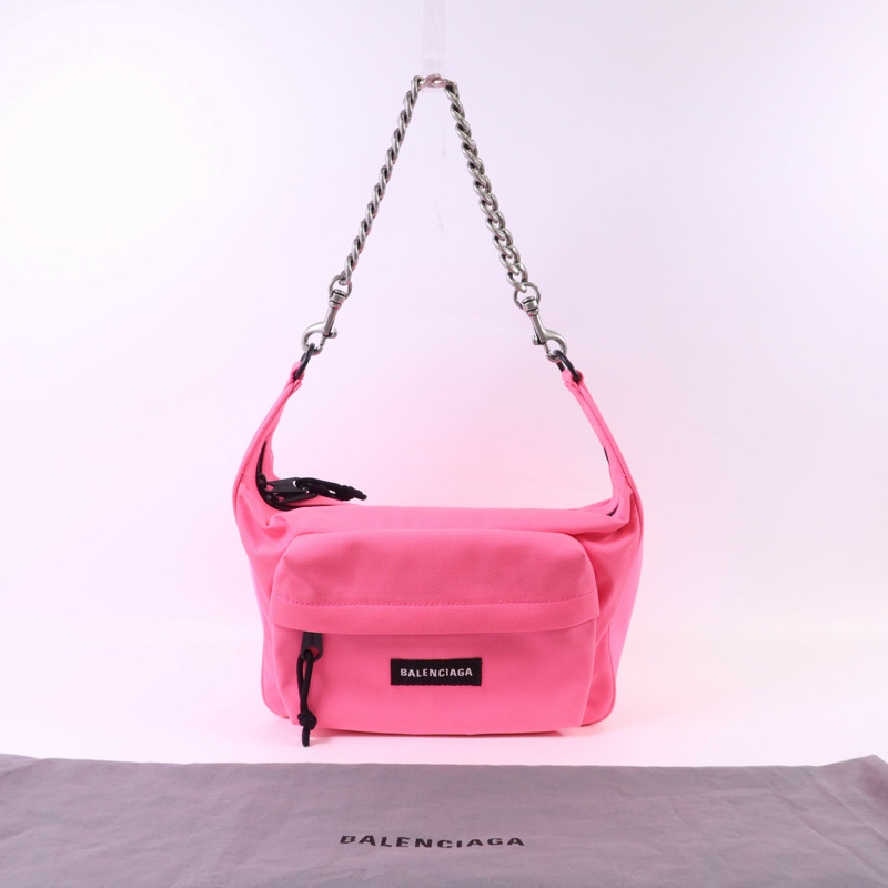 BALENCIAGA 帆布Raver Bag鏈帶肩背袋-14